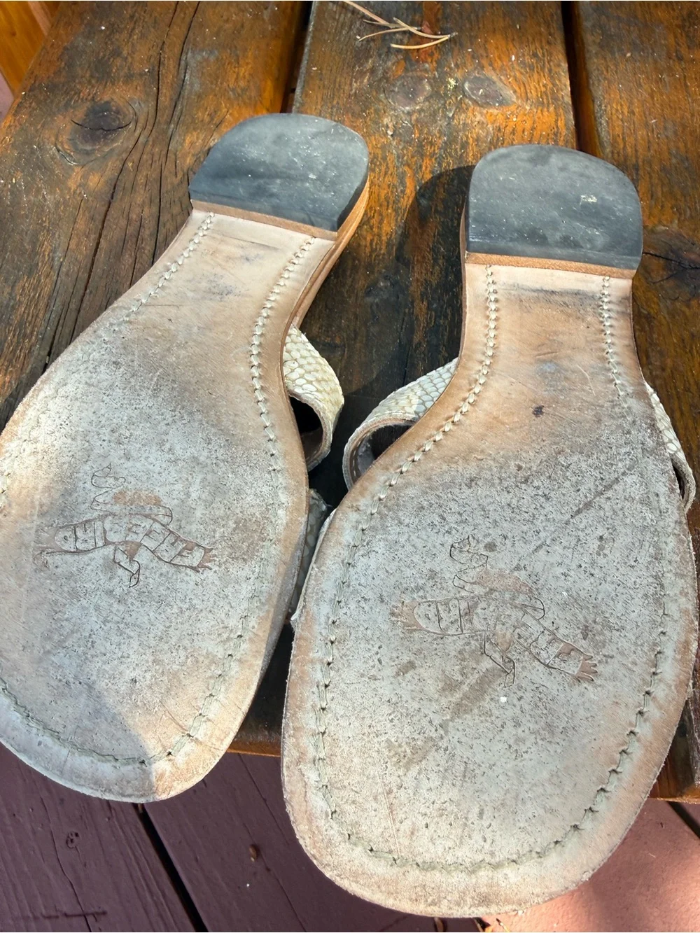 Freebird by Steven Ivory Snake-Embossed Slide Sandals